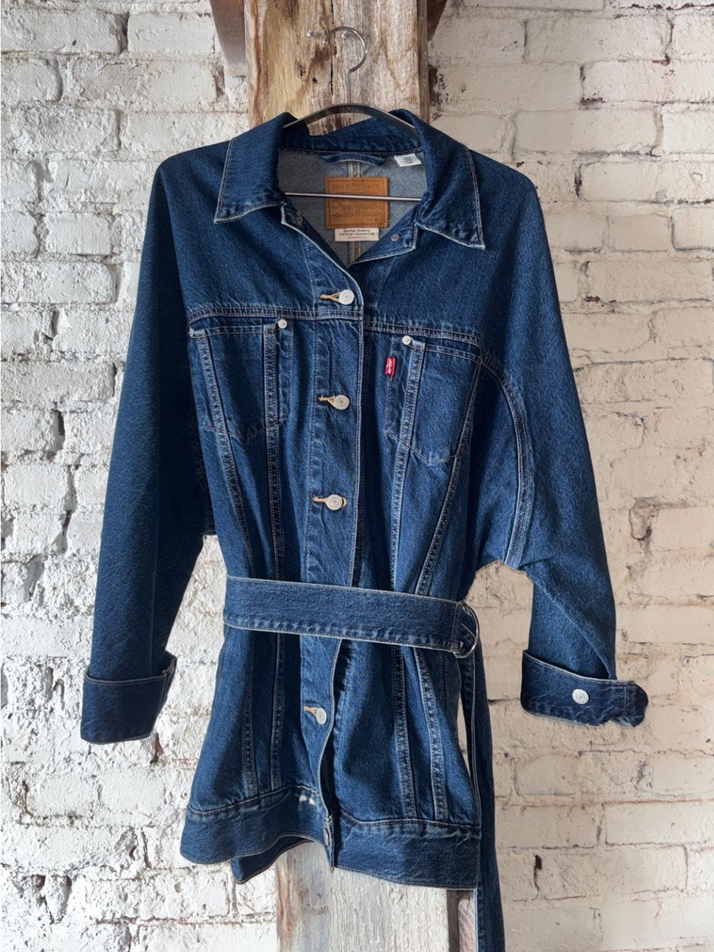 Levi's Women's Dark Blue Denim Belted Jacket